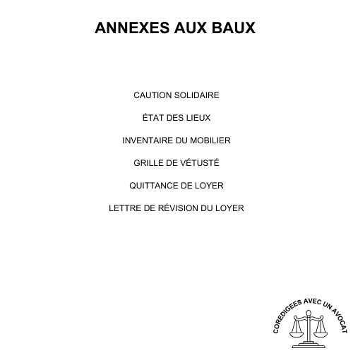 Annexes aux contrats de location à usage de résidence principale